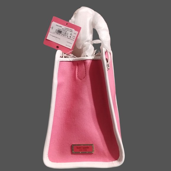 KATE SPADE HIBISCUS TEA SAM CANVAS PLUNGE MEDIUM SATCHEL - NWT NEVER OPENED! - Picture 5 of 5